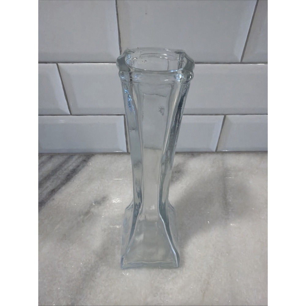 Vintage Europa 6" Clear Glass Bud Vase 1986